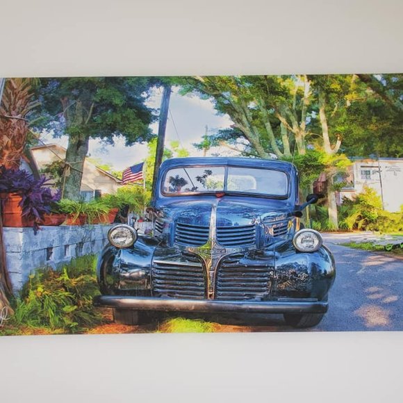 NEW Digital Art on canvas - Vintage Blue Truck - Picture 5 of 7